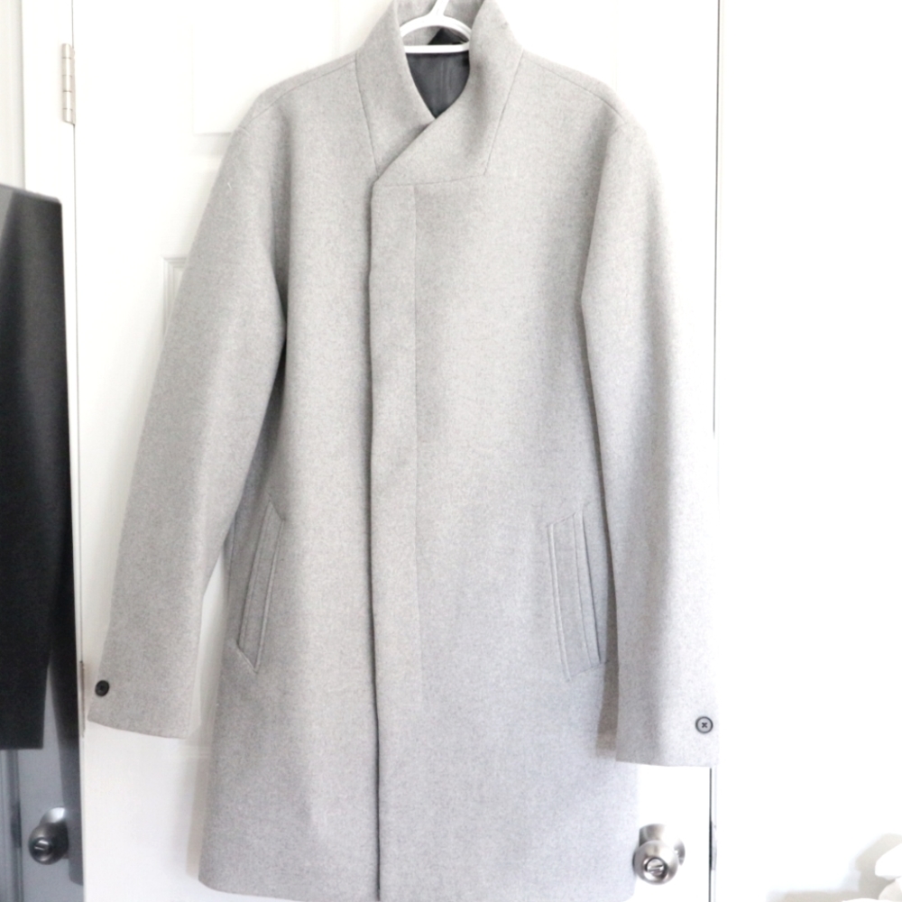 Jack and jone Grey pea coat XL